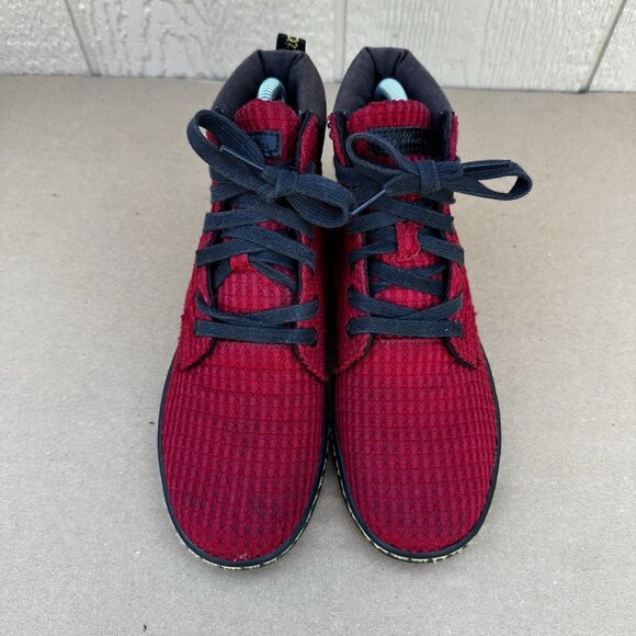 Dr Doc Martens Boots Maelly Lace Up Canvas Red Maroon High Top Women’s Size 6 - Picture 4 of 7